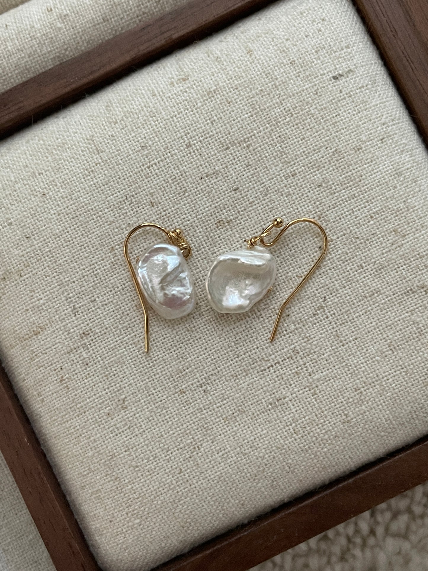 The Baroque Leaf Pearl Earrings