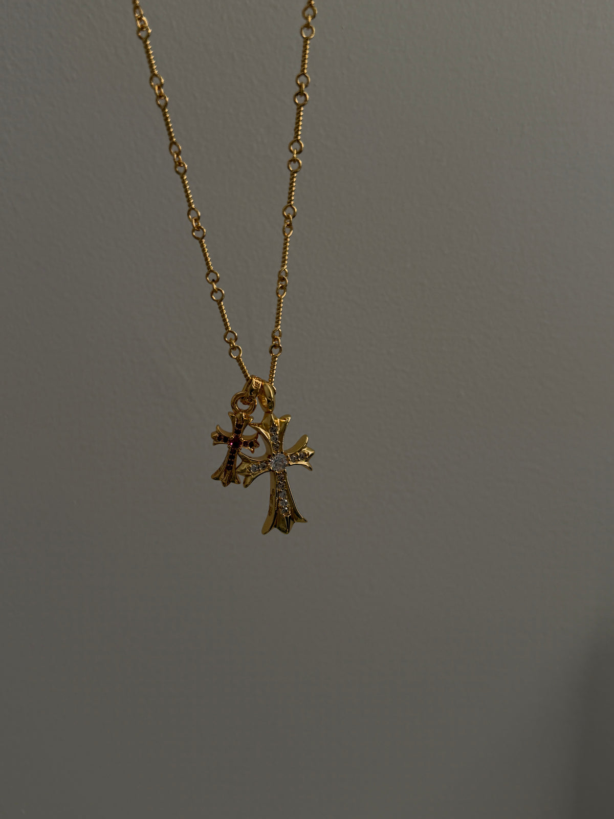 The Gold Twin Cross Necklace