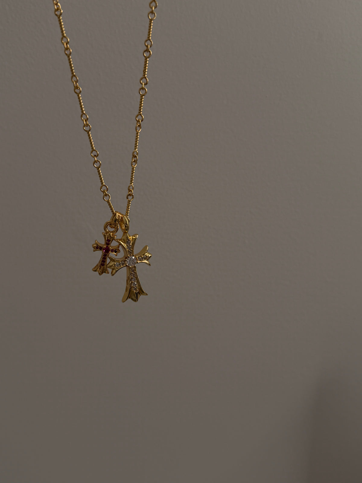 The Gold Twin Cross Necklace