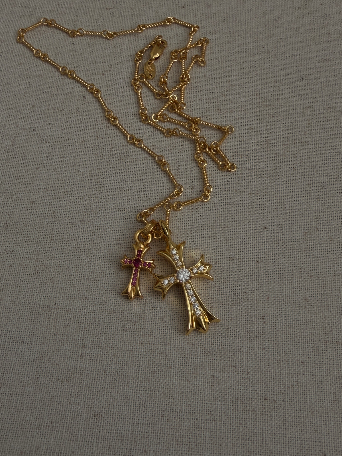 The Gold Twin Cross Necklace