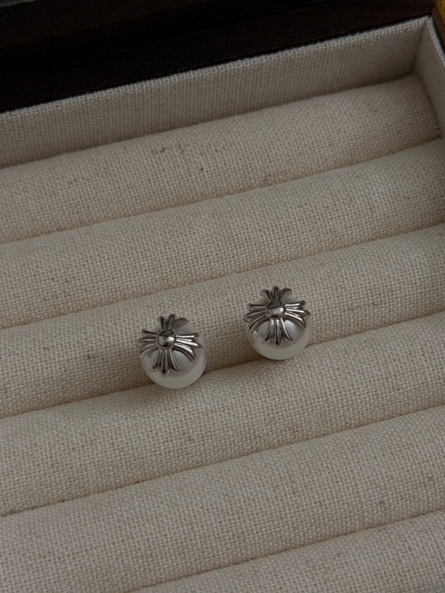 The Pearl Cross Earrings