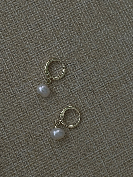The Pearl Hoop Earrings