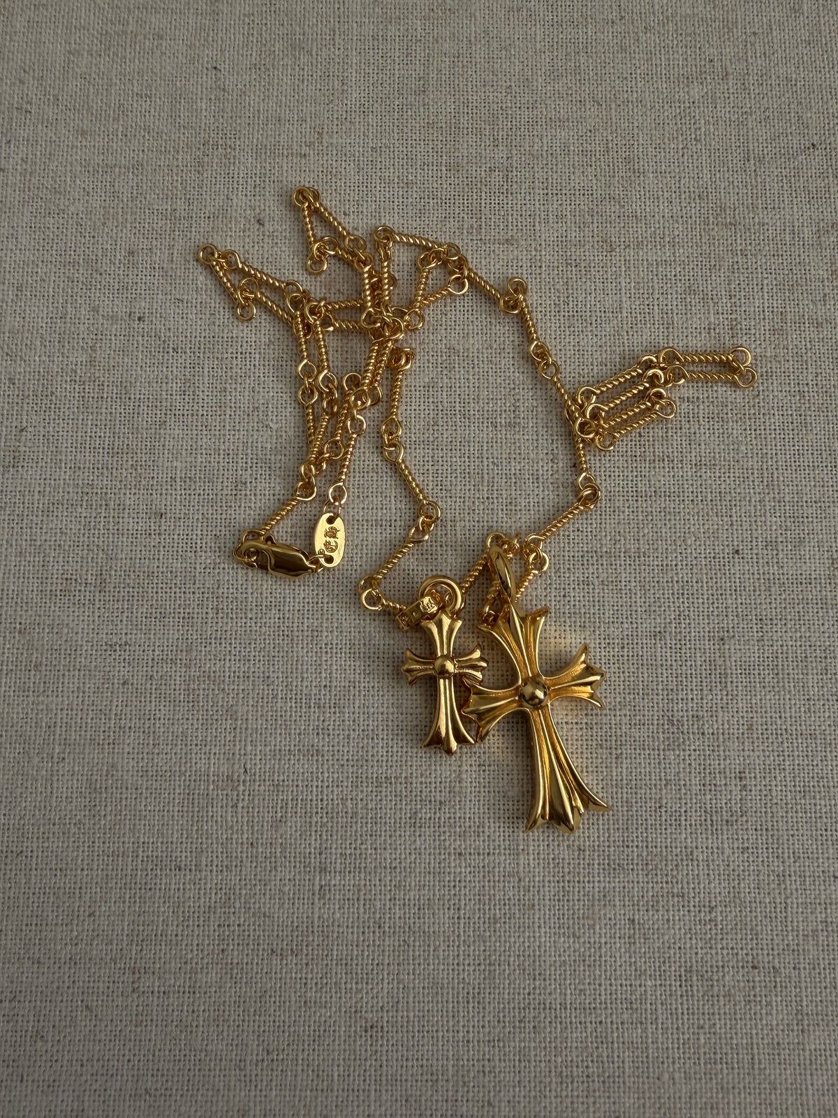 The Gold Twin Cross Necklace