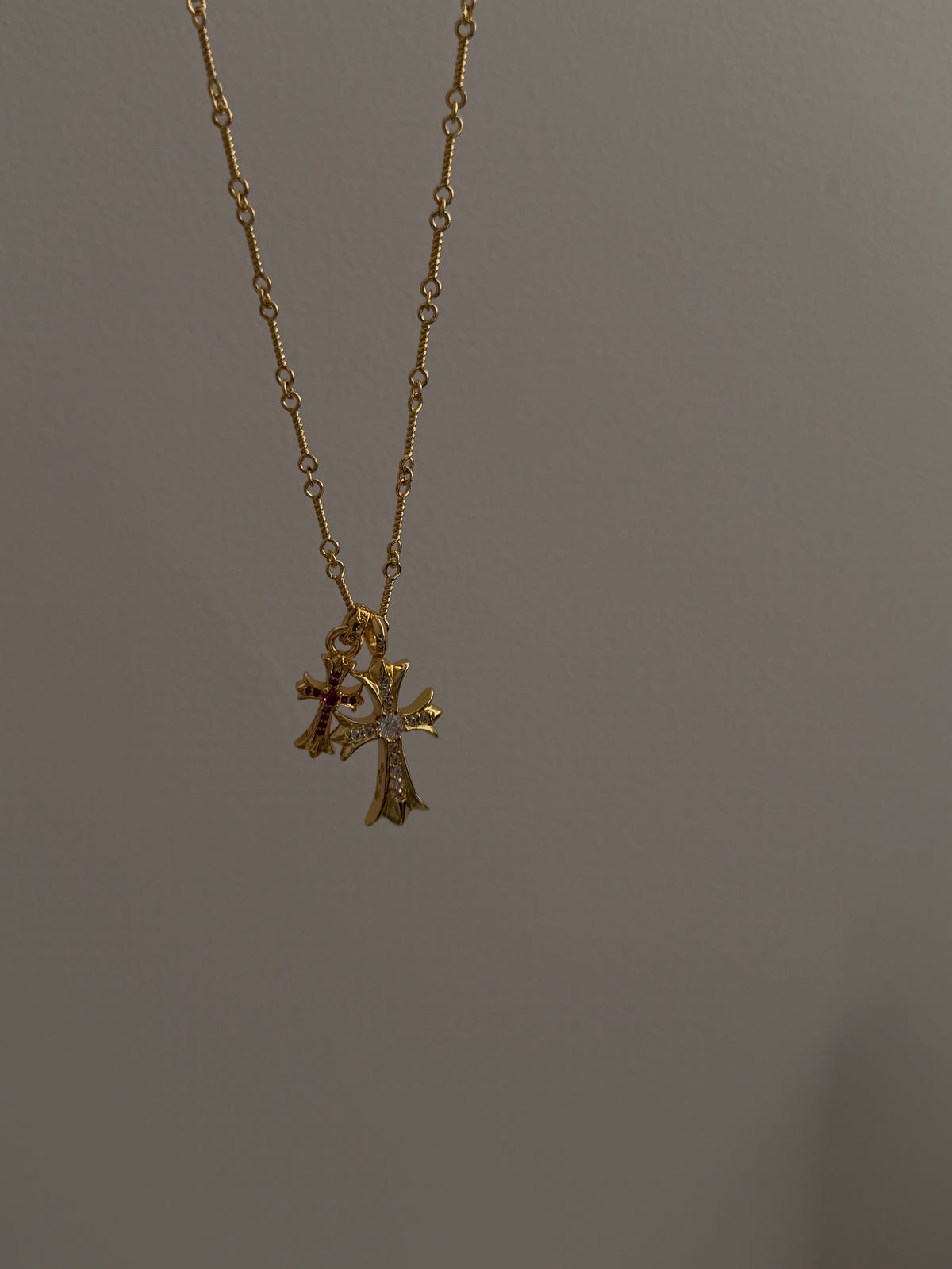 The Gold Twin Cross Necklace