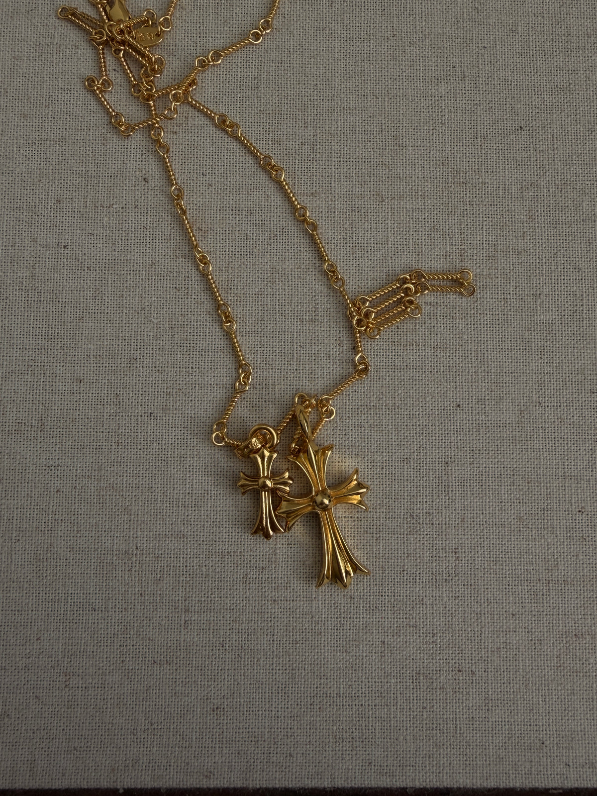 The Gold Twin Cross Necklace